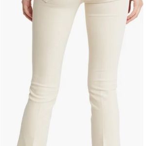 Mother Chalk Ivory High Waisted Rascal Ankle Fray Jeans - Size 25